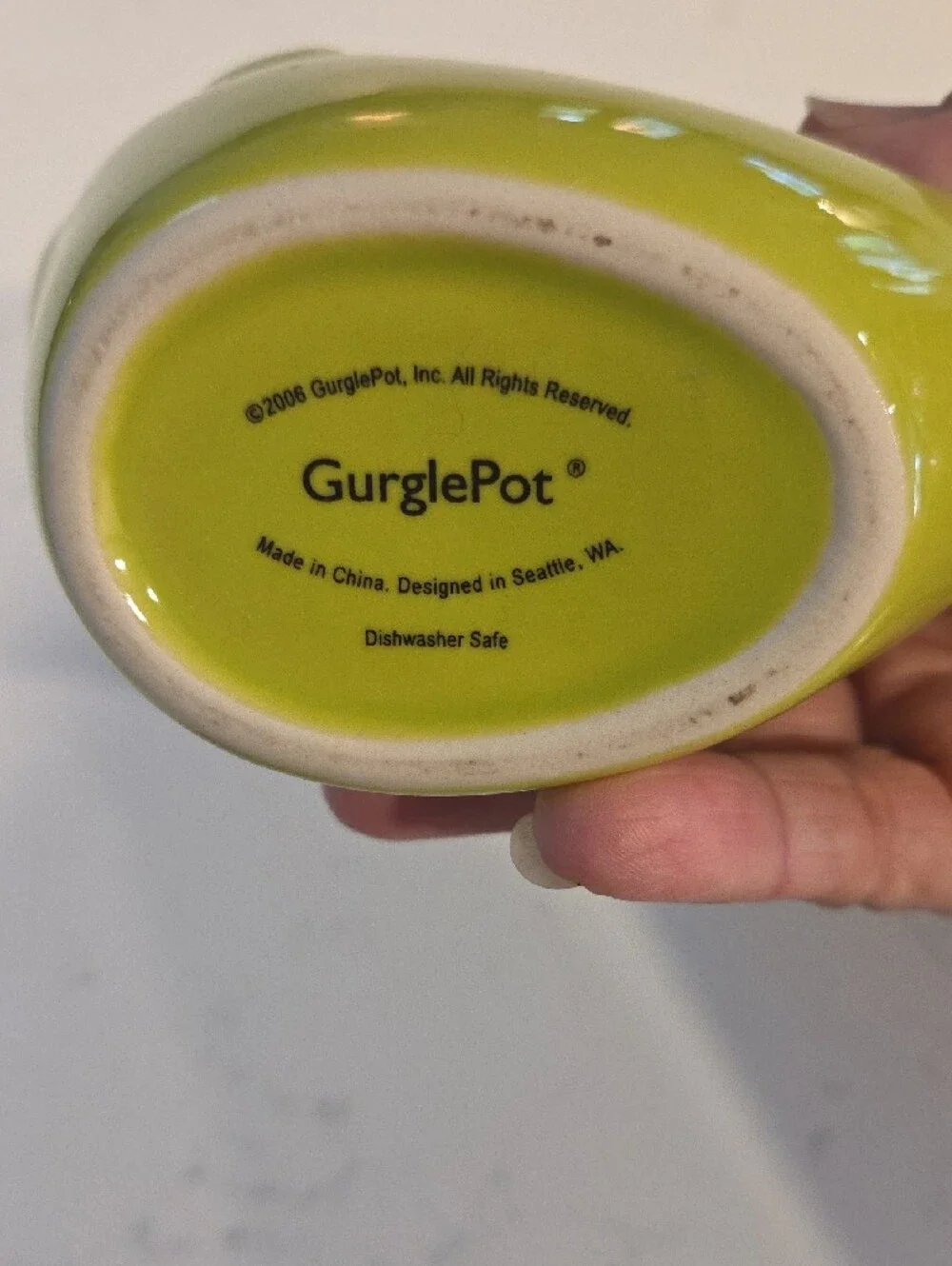Ceramic Fish Accent Vase in Bright Lime Green 2006